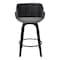 Armen Living Mona 26" Counter Height Swivel Gray Faux Leather and Black Wood Bar Stool LCMNBABLGR26 - alternate 3
